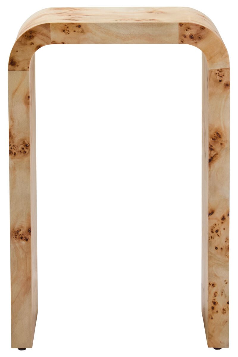Natural Burl Wood Curved Side Table with Smooth Curved Edges, Mota - Joe’s Haven