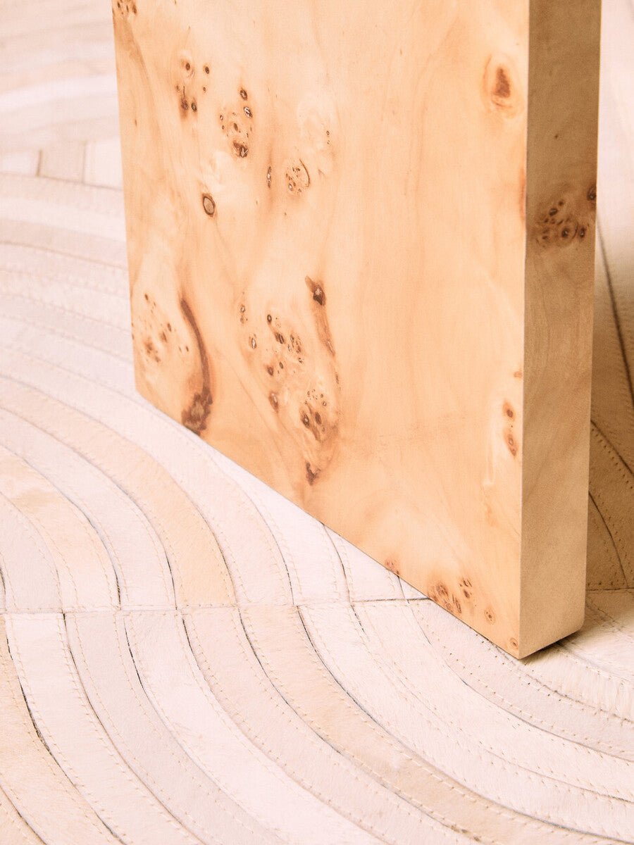 Natural Burl Wood Curved Side Table with Smooth Curved Edges, Mota - Joe’s Haven
