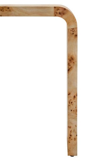 Natural Burl Wood Curved Side Table with Smooth Curved Edges, Mota - Joe’s Haven