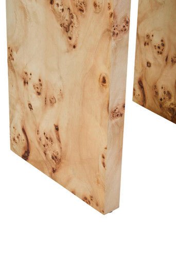 Natural Burl Wood Curved Side Table with Smooth Curved Edges, Mota - Joe’s Haven