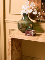 Natural Burl Wood Curved Console Table with Smooth Curved Edges, Mota - Joe’s Haven