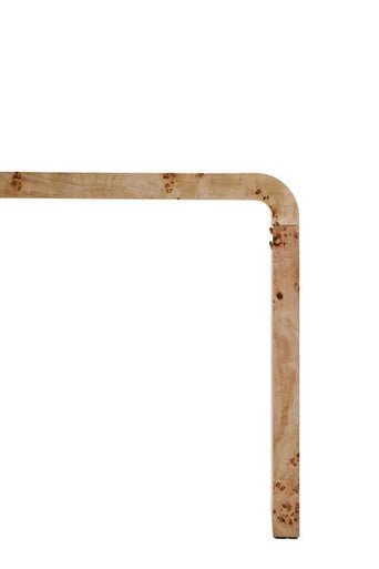 Natural Burl Wood Curved Console Table with Smooth Curved Edges, Mota - Joe’s Haven