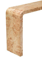 Natural Burl Wood Curved Console Table with Smooth Curved Edges, Mota - Joe’s Haven