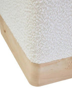 Mota Burl Wood And Cream Boucle Square Stool - Joe’s Haven