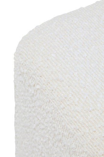 Mota Burl Wood And Cream Boucle Square Stool - Joe’s Haven