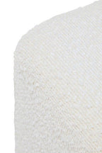 Mota Burl Wood And Cream Boucle Square Stool - Joe’s Haven