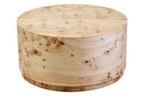Natural Burl Wood Round Coffee Table with Drum Shape Design, Mota - Joe’s Haven
