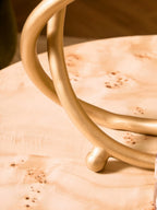 Natural Burl Wood Round Coffee Table with Drum Shape Design, Mota - Joe’s Haven