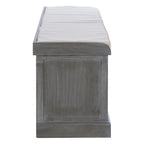 Heritage Grey Three Drawer Storage Bench with Cushion - Joe’s Haven