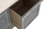 Heritage Grey Three Drawer Storage Bench with Cushion - Joe’s Haven