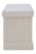Heritage White Three Drawer Storage Bench with Cushion - Joe’s Haven