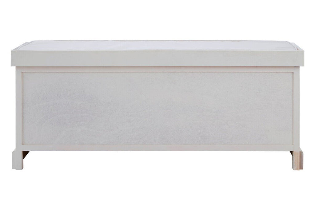 Heritage White Three Drawer Storage Bench with Cushion - Joe’s Haven