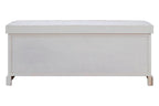 Heritage White Three Drawer Storage Bench with Cushion - Joe’s Haven