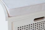 Heritage White Three Drawer Storage Bench with Cushion - Joe’s Haven