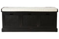 Heritage Black Three Drawer Storage Bench with Cushion - Joe’s Haven