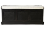 Heritage Black Three Drawer Storage Bench with Cushion - Joe’s Haven