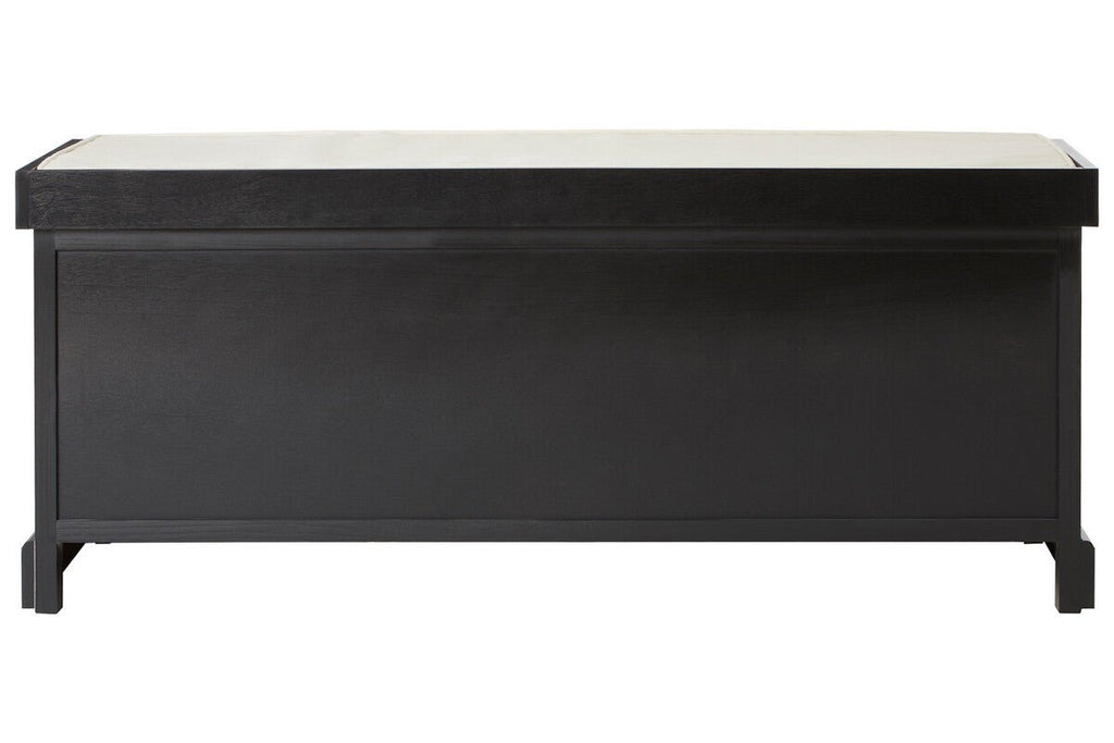 Heritage Black Three Drawer Storage Bench with Cushion - Joe’s Haven