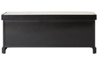 Heritage Black Three Drawer Storage Bench with Cushion - Joe’s Haven