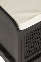 Heritage Black Three Drawer Storage Bench with Cushion - Joe’s Haven