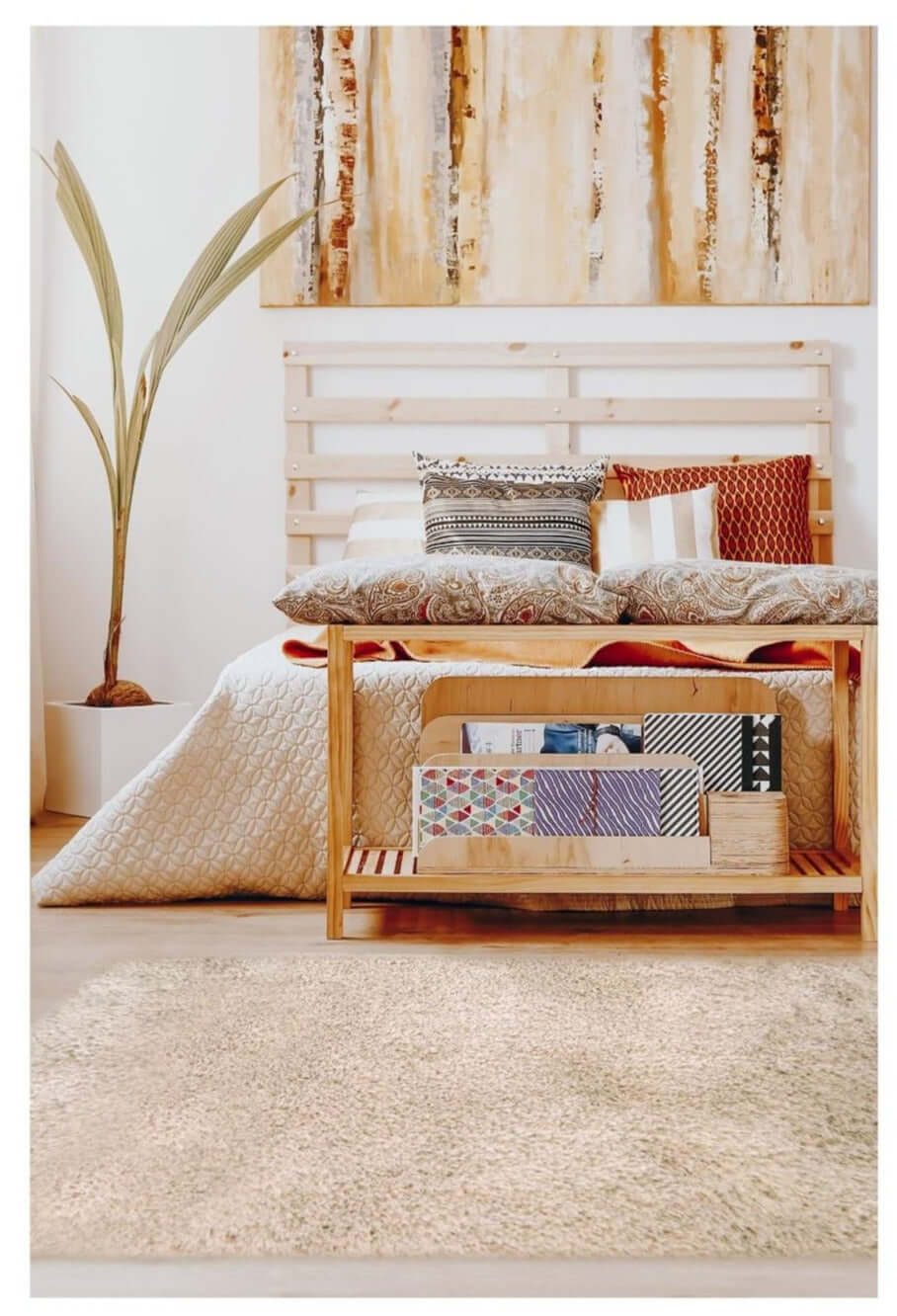Soft Washable Beige Shaggy Rug | SA-02 - Joe’s Haven