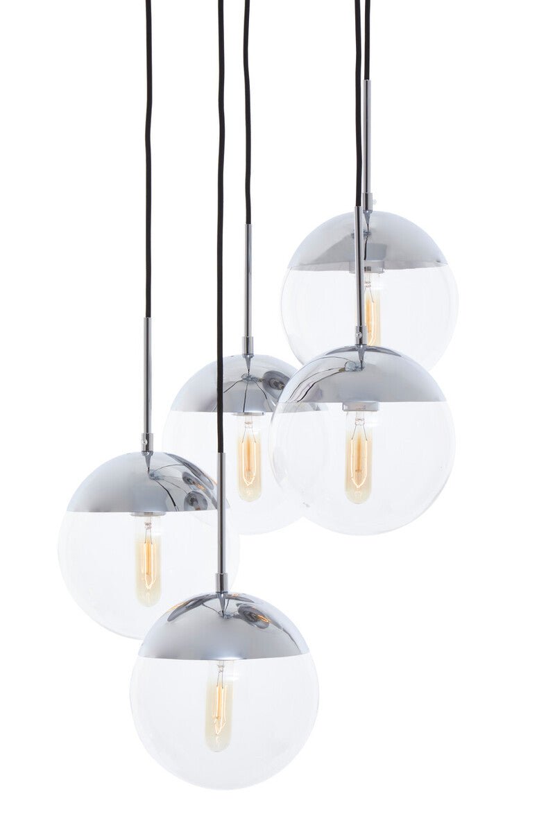 Revive Chrome Finish Five Pendant Lights - Joe’s Haven