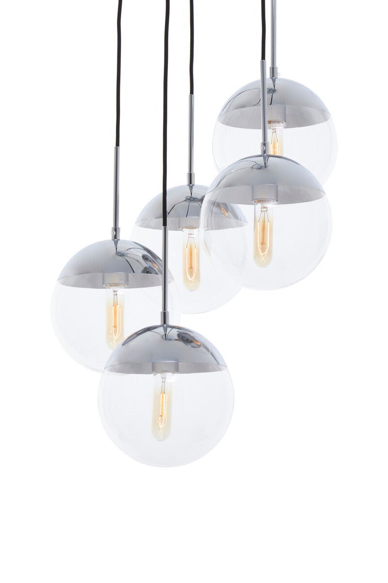 Revive Chrome Finish Five Pendant Lights - Joe’s Haven