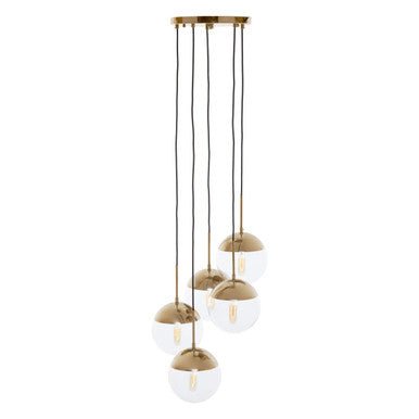 Revive Gold Finish Five Pendant Lights - Joe’s Haven