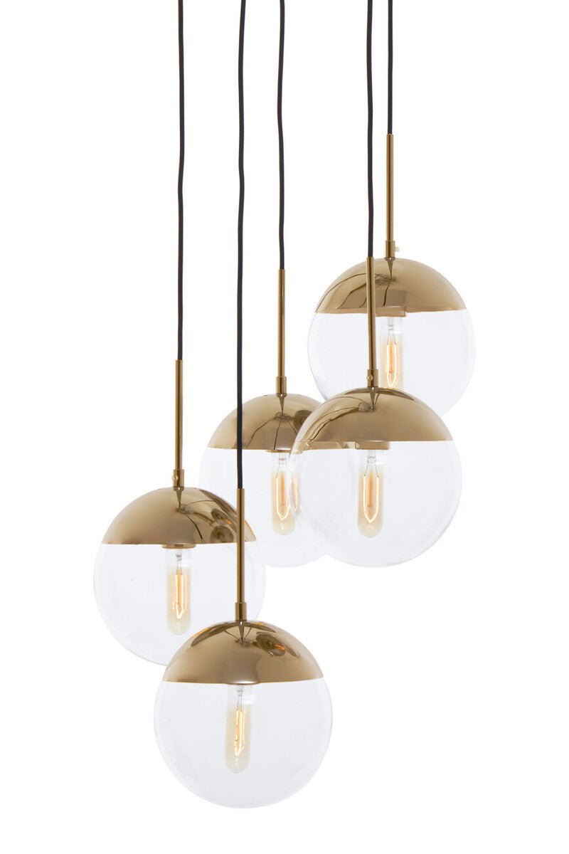 Revive Gold Finish Five Pendant Lights - Joe’s Haven