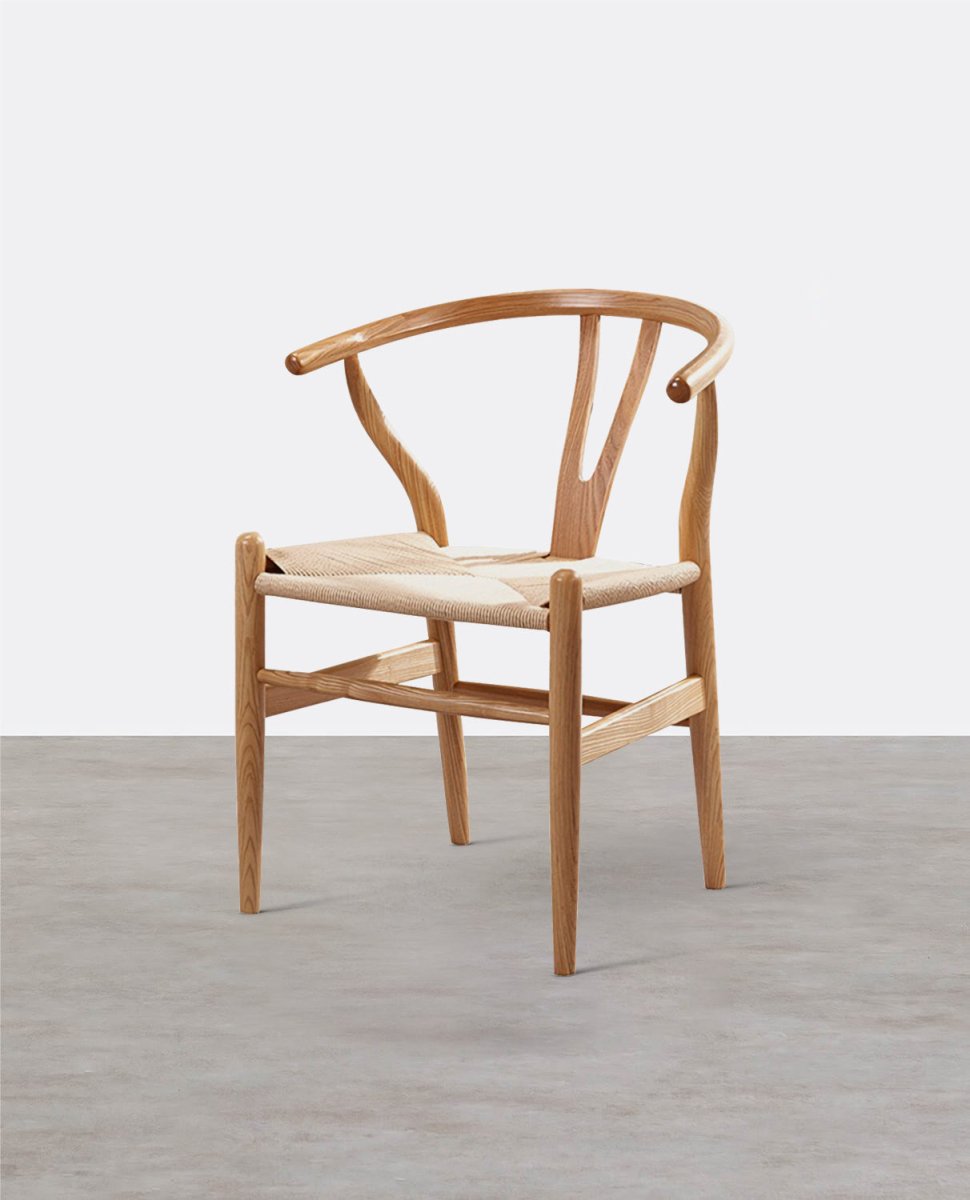 Gupta Dining Chair, Solid Wood & Rattan, Oak - Joe’s Haven