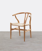 Gupta Dining Chair, Solid Wood & Rattan, Oak - Joe’s Haven