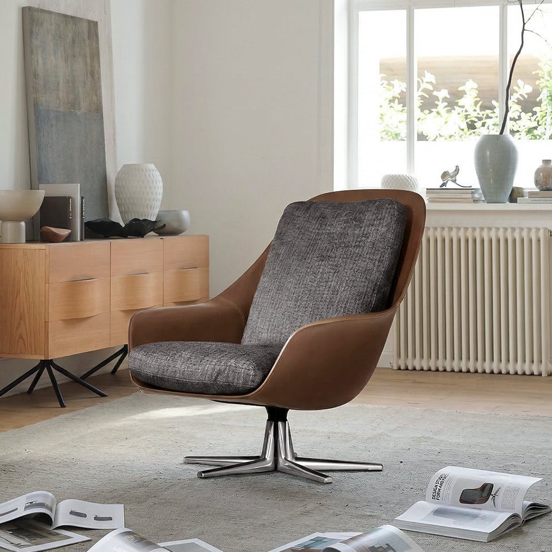 Herton Lounge Chair And Ottoman, Swivel Armchair - Joe’s Haven
