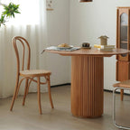 Cane Round Dining Table, Oak - Joe’s Haven