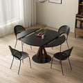 Caruso Round Folding Dining Table, Sintered Stone, Black - Joe’s Haven
