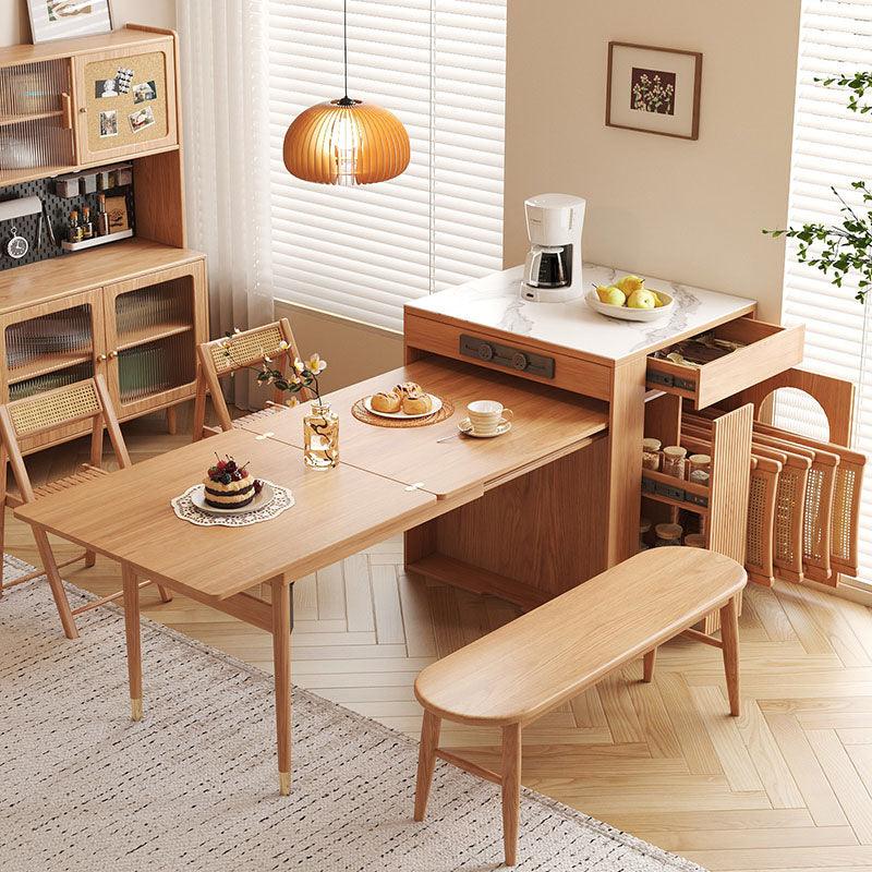 Kacey Extendable Dining Table Set, Storage, Solid Wood - Joe’s Haven