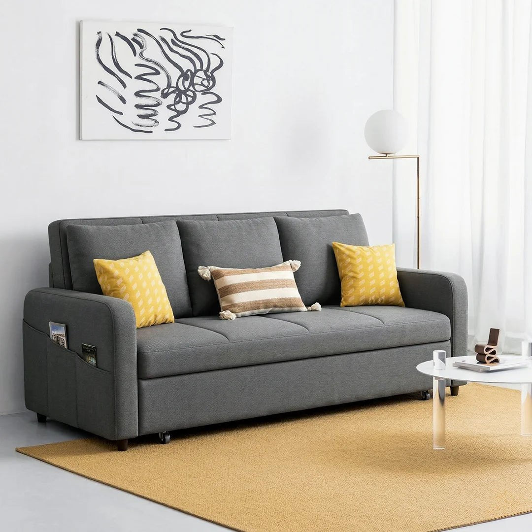 Gabriel Two Seater Sofa Bed, Linen - Joe’s Haven