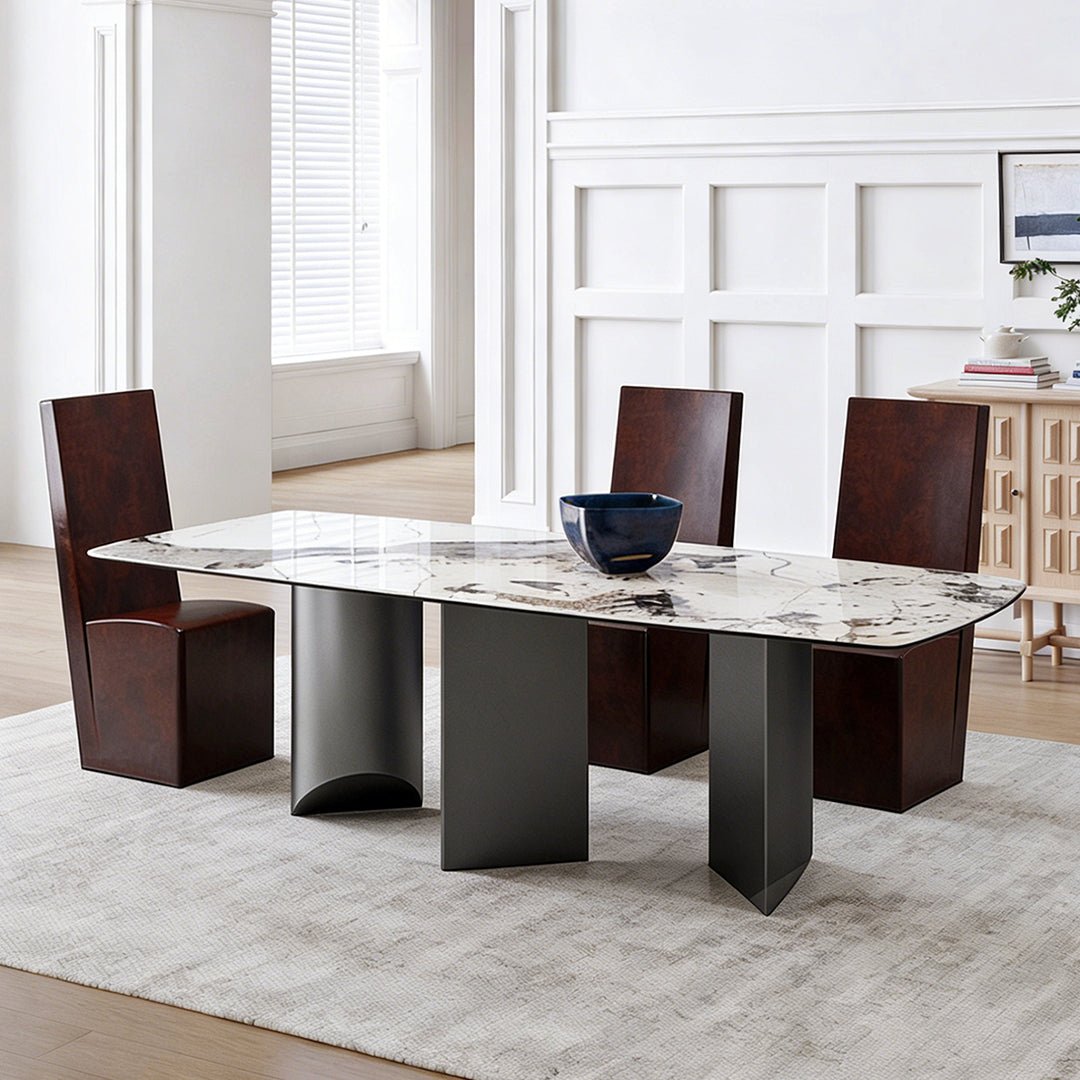 Nala Dining Table With Black Legs, Sintered Stone - Joe’s Haven