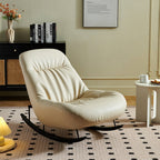 Lutz Rocking Chair With Footstool, Leather - Joe’s Haven