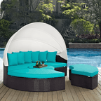 Shelly Patio Outdoor Sectional Sofa Set With Rattan Daybed Sunbed - Joe’s Haven