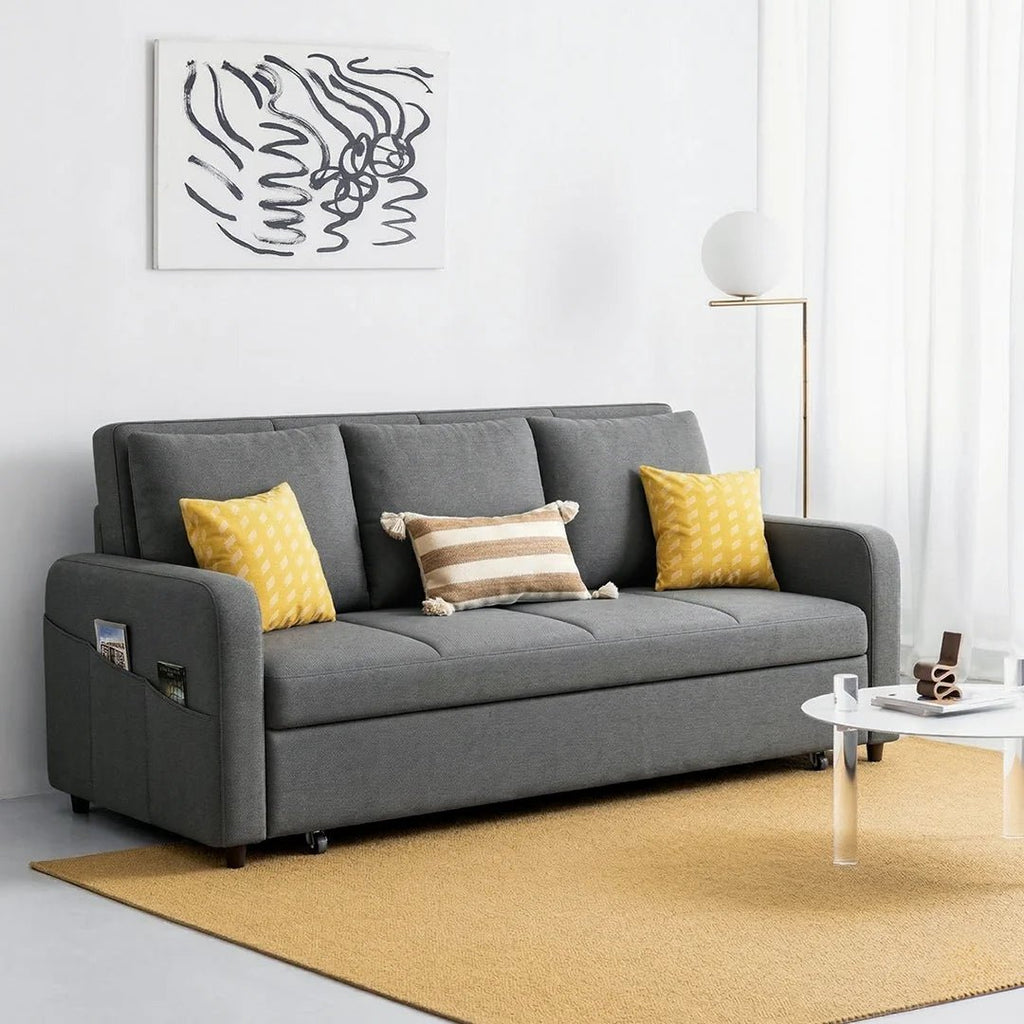 Gabriel Two Seater Sofa Bed, Linen - Joe’s Haven