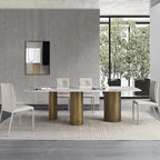 Mira Dining Table, Gold Base - Joe’s Haven