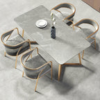 Attleboro Dining Table, Sintered Stone & Gold - Joe’s Haven
