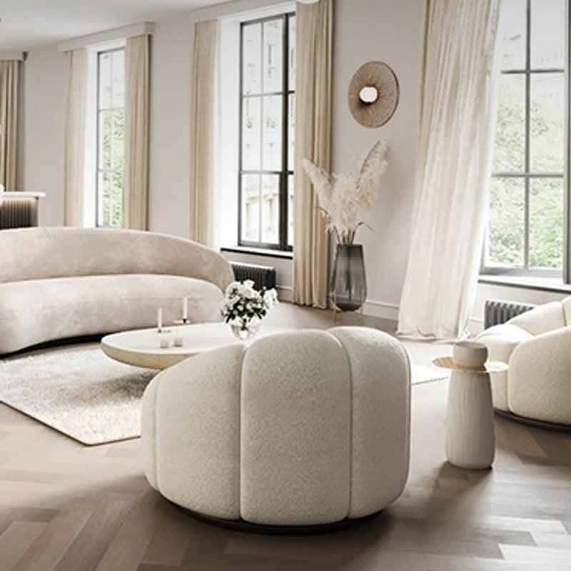 Arsav Pumpkin Armchair, White Boucle - Joe’s Haven