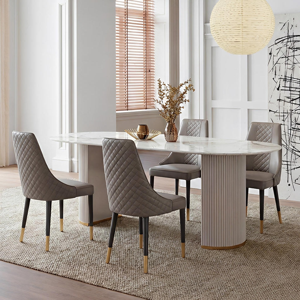 Costanza Dining Table, Sintered Stone, White - Joe’s Haven