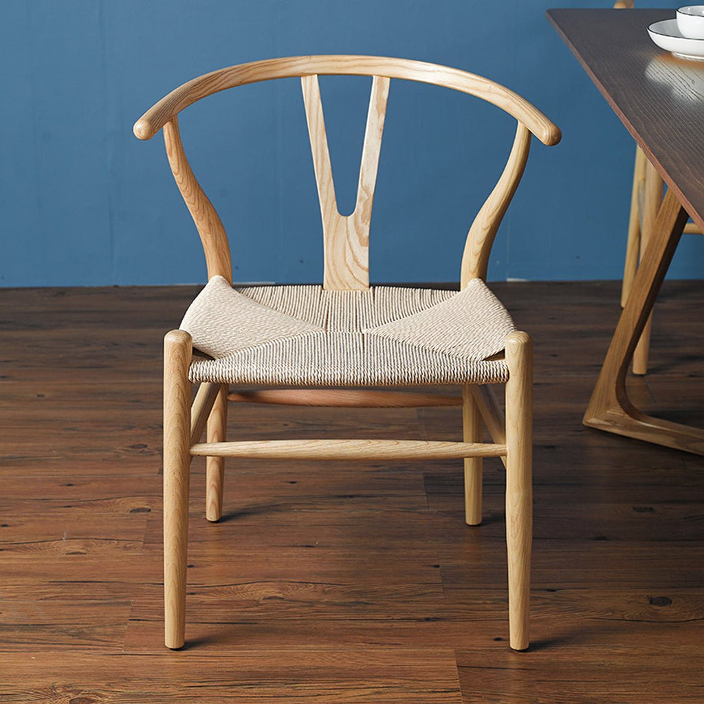 Gupta Dining Chair, Solid Wood & Rattan, Oak - Joe’s Haven