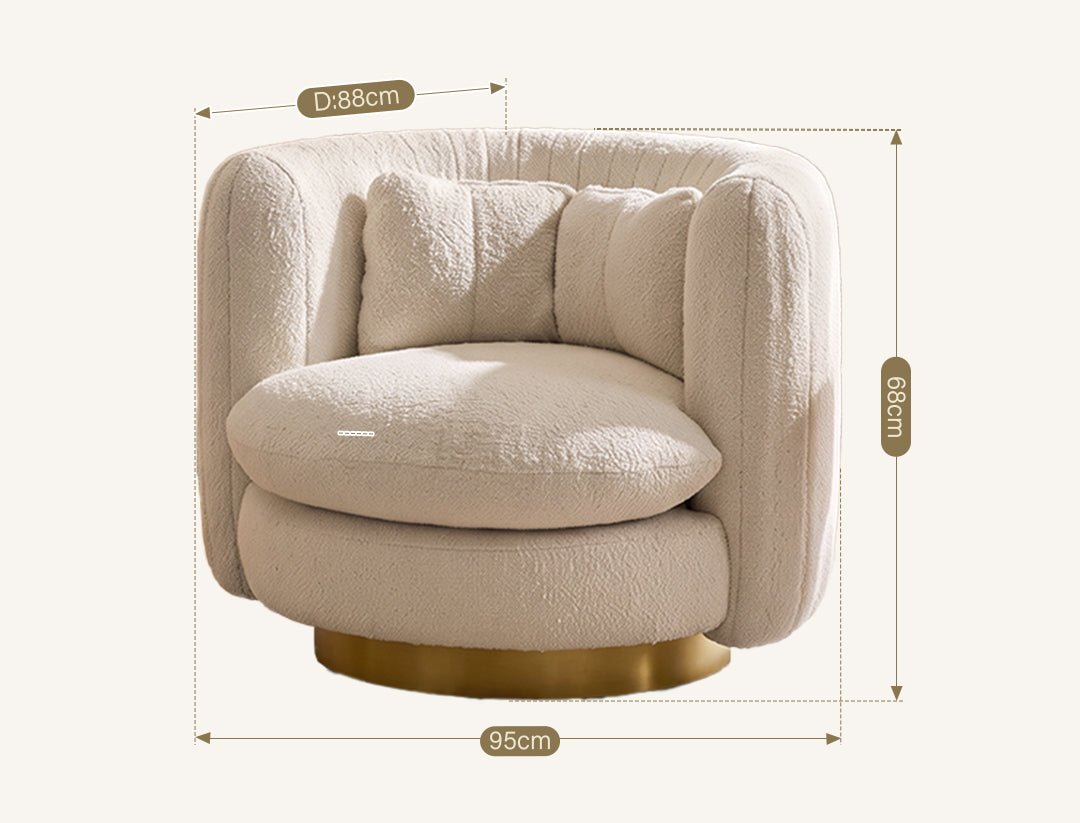 Nova Swivel Armchair, Boucle - Joe’s Haven