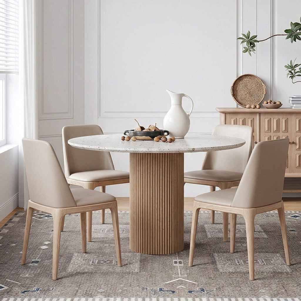 Sienna Round Dining Table, Premium Terrazzo And Wood Base - Joe’s Haven