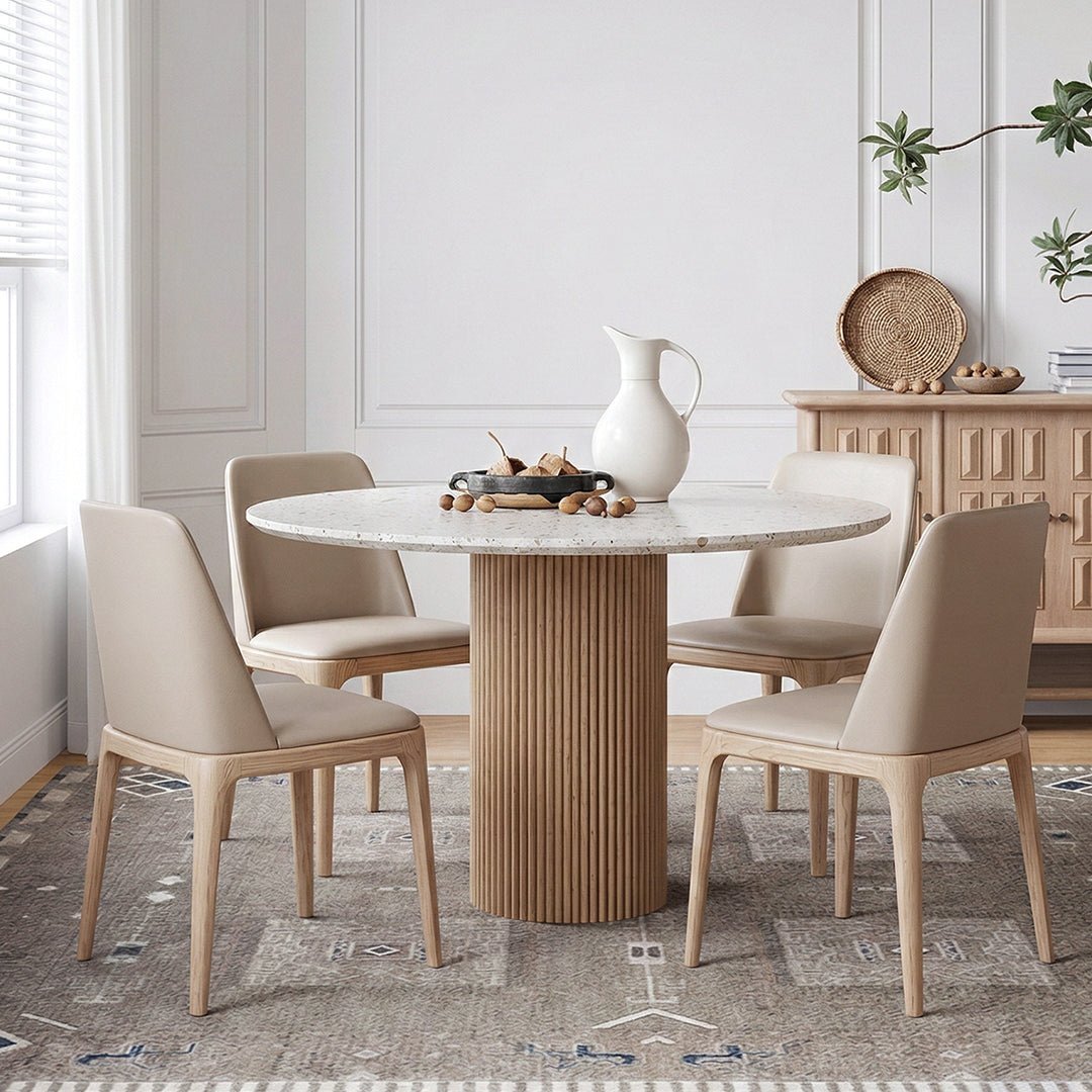 Sienna Round Dining Table, Premium Terrazzo And Wood Base - Joe’s Haven