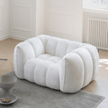 Oxley Pumpkin Single Seater Sofa, Armchair, White - Joe’s Haven