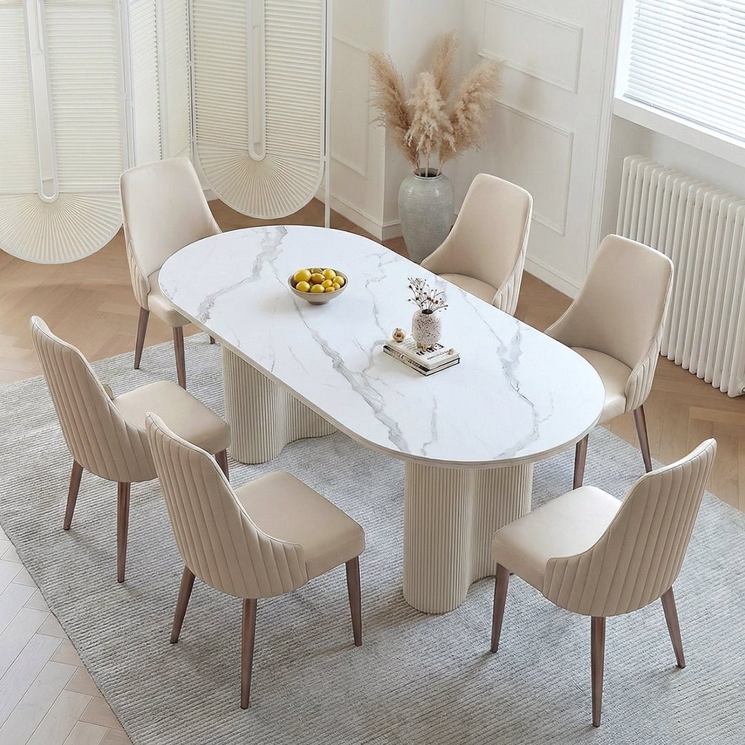 Peru Oval Dining Table, White - Joe’s Haven