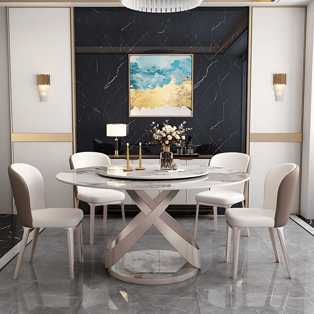Androme Round Dining Table & Chairs, With Rotatable Tray - Joe’s Haven
